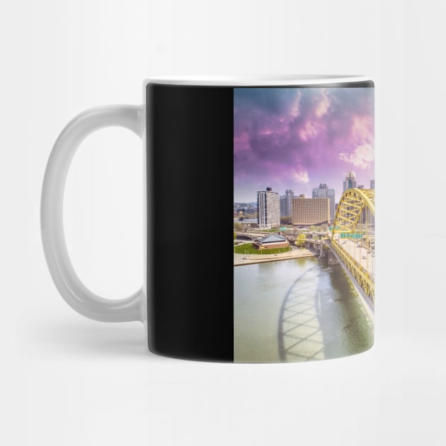 Pittsburgh Skyline and Fort Pitt Bridge by ToochArt